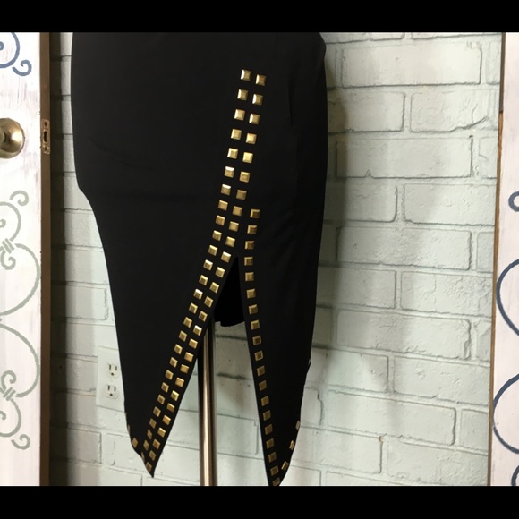 Micheal Kors Cocktail Dress Black w/Gold Studs Sm - Picture 4 of 13